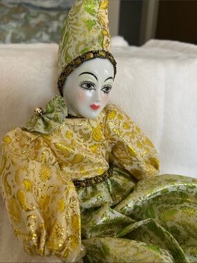Handcrafted Elegant Clown Doll